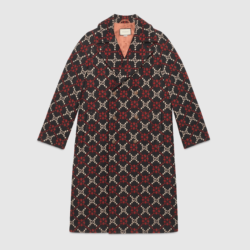 Mantel aus Wolle mit GG DiamondMotiv Gucci Herrenmäntel 535769Z507M1220