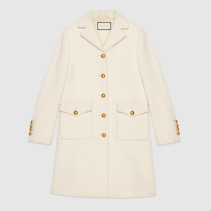 gucci white wool coat