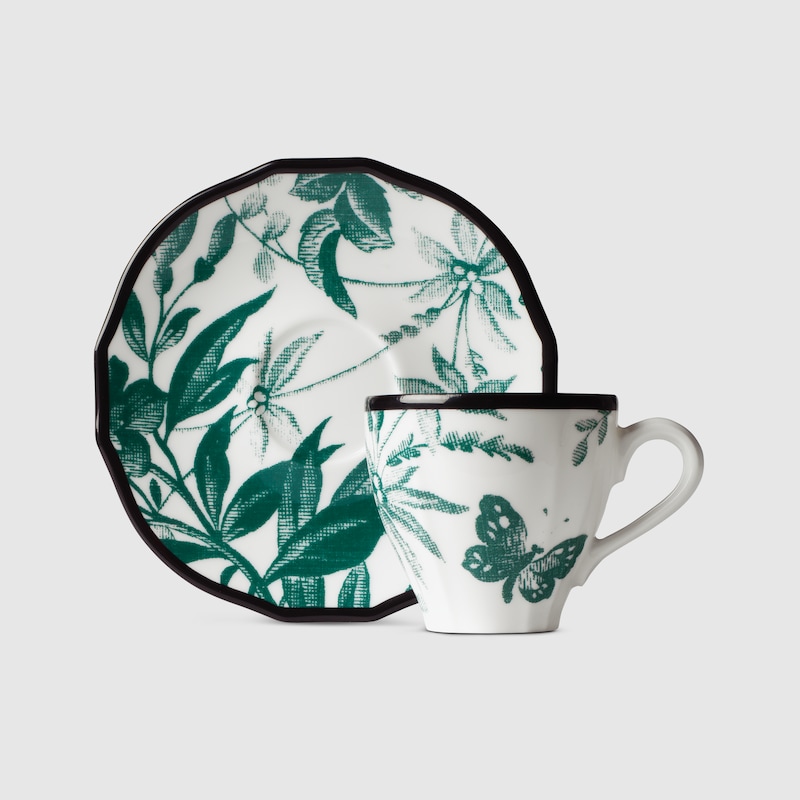 Gucci Herbarium Coffee Cup And Saucer, Double Set