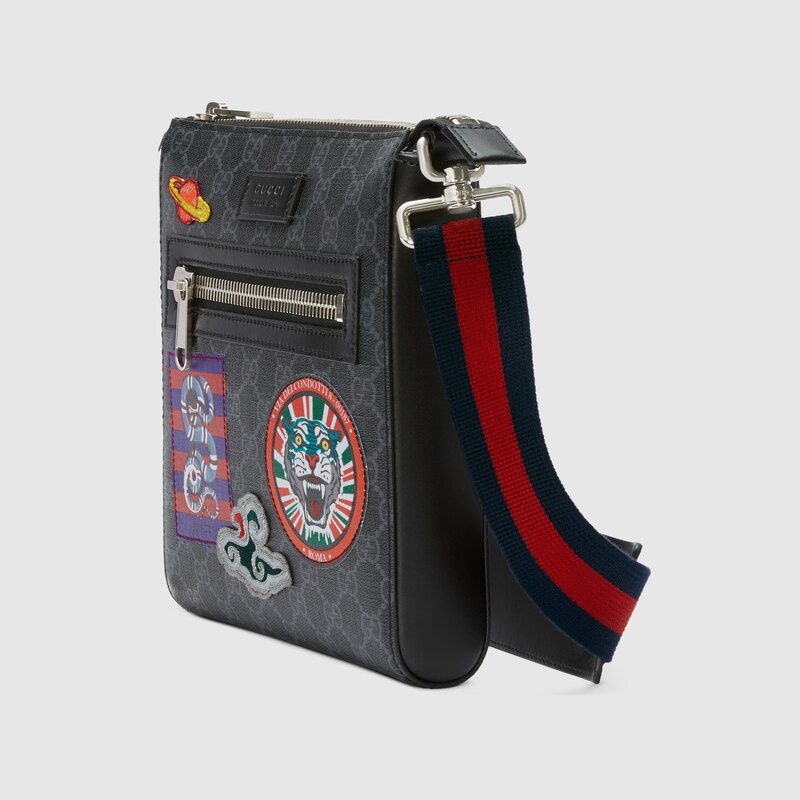 gucci night courrier waist bag gg supreme soft black