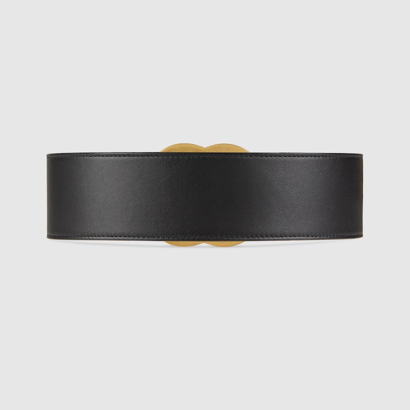 Cintura con Doppia G cristalli in pelle nera | GUCCI® Italia