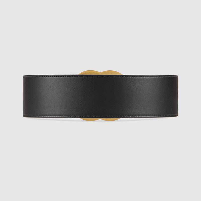 gucci leather belt with crystal double g buckle