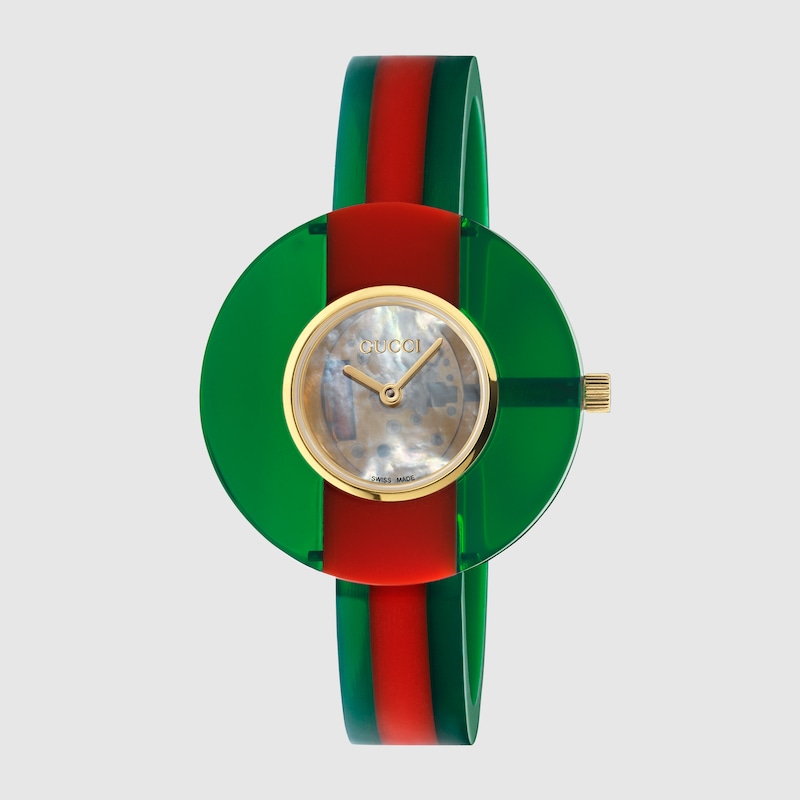 그린-레드 웹(Web) 수지 [빈티지 웹] 35mm 시계 | 구찌® 코리아 Gucci [빈티지 웹] 35mm 시계