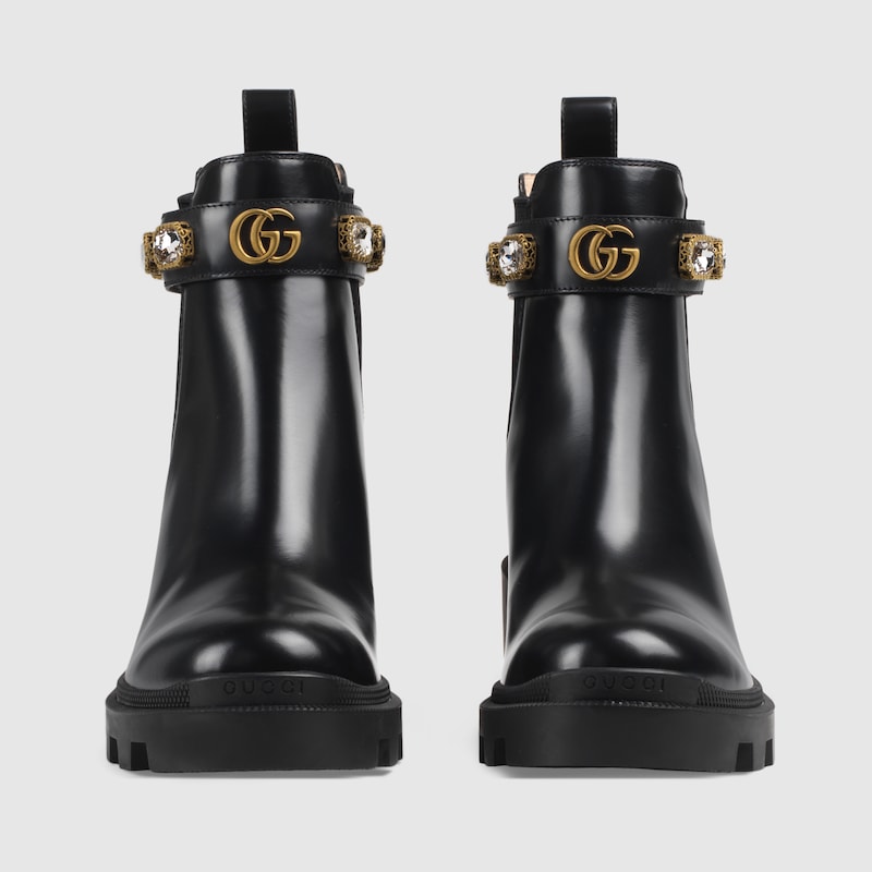 gucci leather ankle boot with belt price