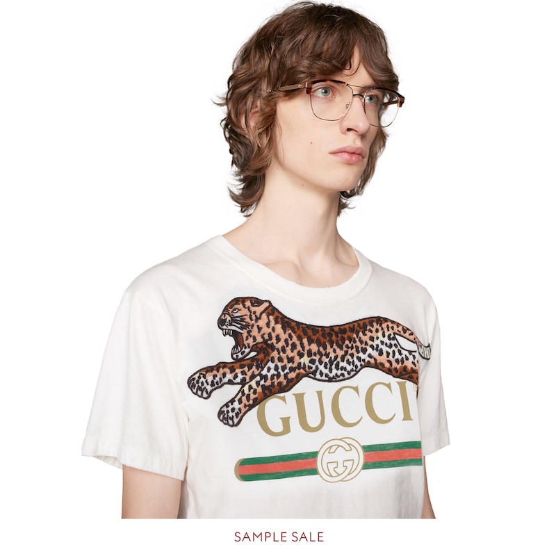 		レオパード GUCCI ロゴ オーバーサイズ Tシャツ - グッチ Tシャツ 493117X9X999169 Gucci レオパード GUCCI ロゴ オーバーサイズ... 