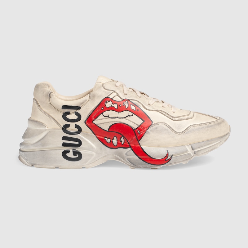 Rhyton Sneaker With Mouth Print | GUCCI 