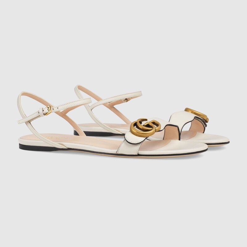 gucci white flat sandals