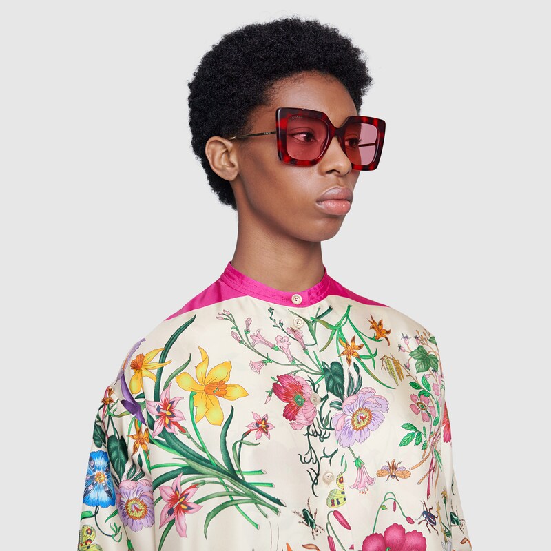 gucci red square sunglasses
