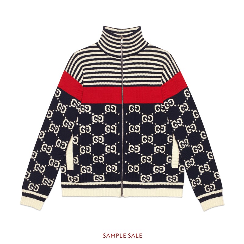 gucci stripe jacket blue red white