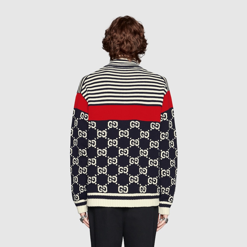 gucci stripe jacket blue red white