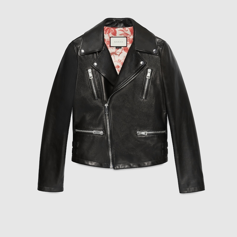 Leather Biker Jacket In Black Gucci Women S View 1 N