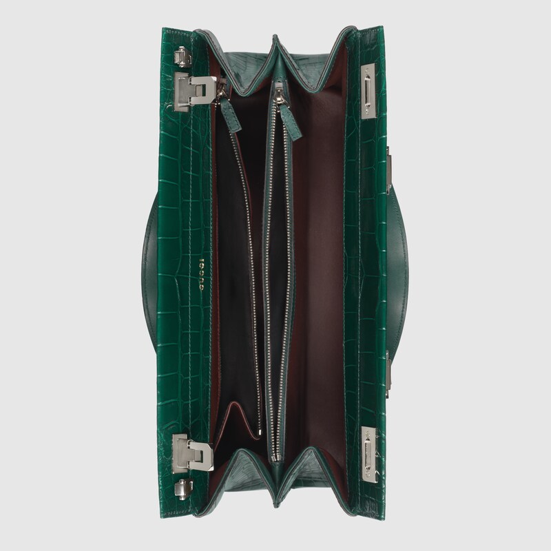 Green Gucci Zumi crocodile medium top handle bag GUCCI® Australia