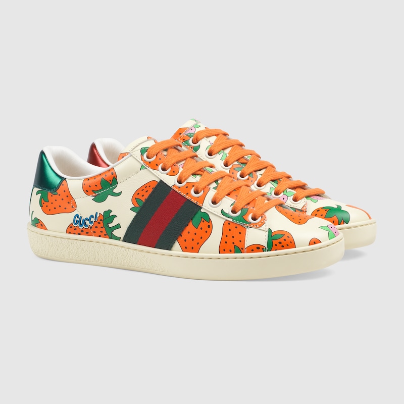 gucci shoes with strawberries