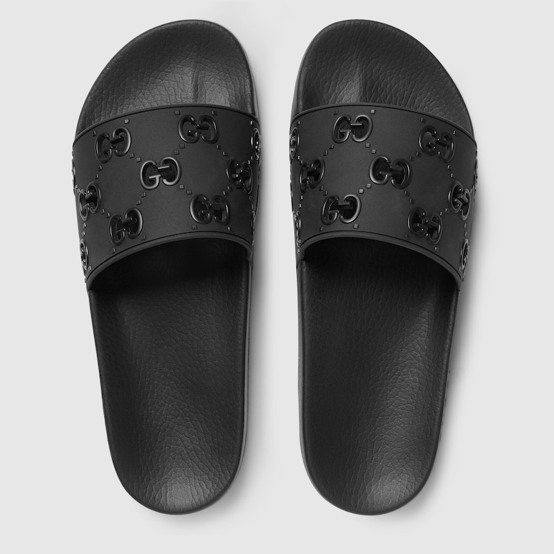 Arriba 118+ imagen gucci slides men black