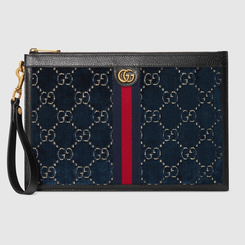 gucci blue velvet purse