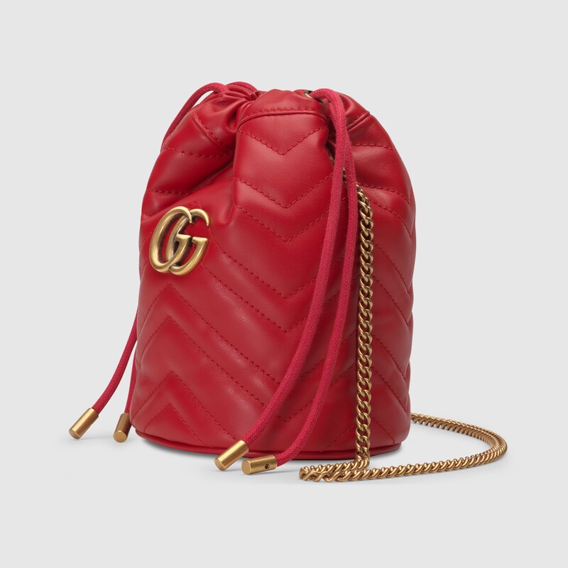 gg marmont mini quilted leather bucket bag