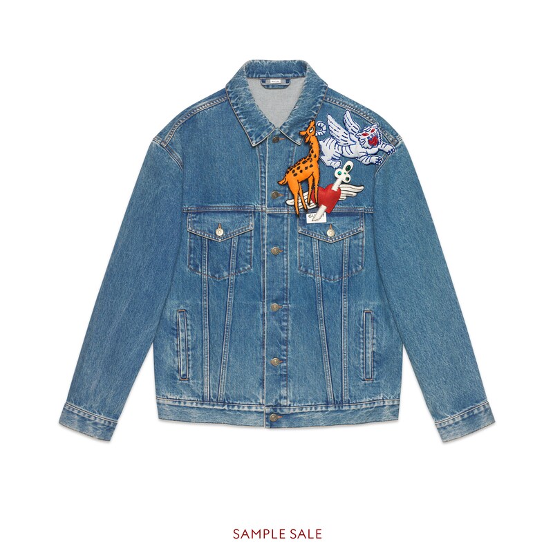 gucci blue jean jacket