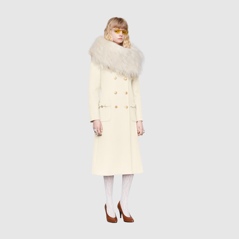 gucci white wool coat