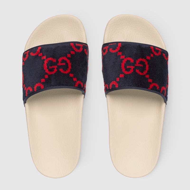 men's gg terry cloth slide sandal