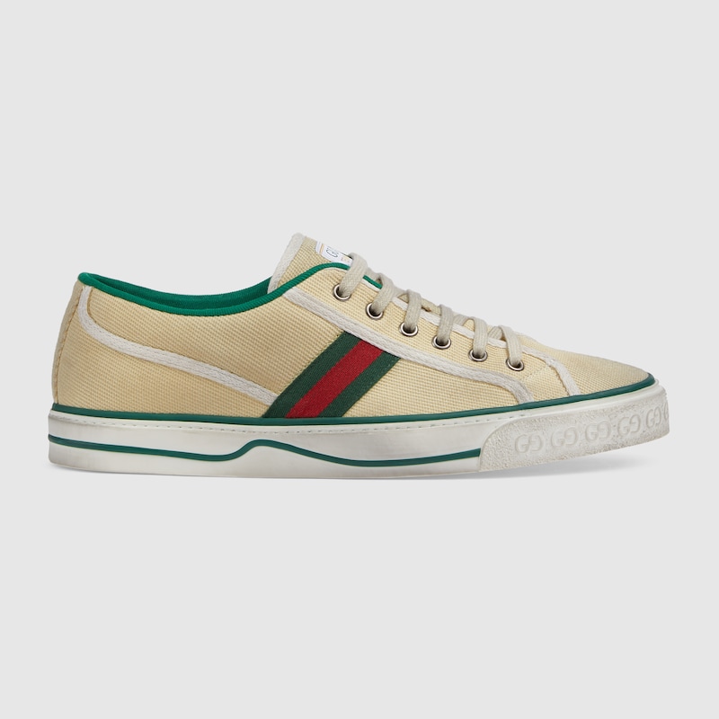 Sneaker Gucci Tennis 1977 uomo in cotone burro | GUCCI® Italia