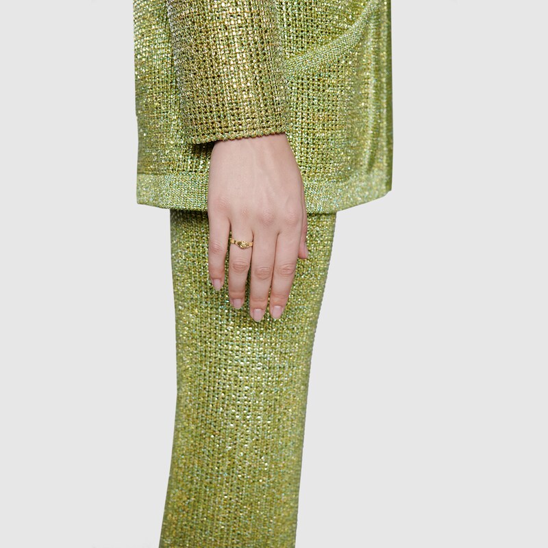 Anello con testa di tigre in oro giallo 18 carati | GUCCI® Italia