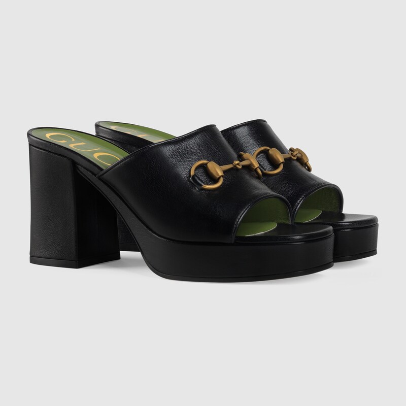 gucci mid heel slide
