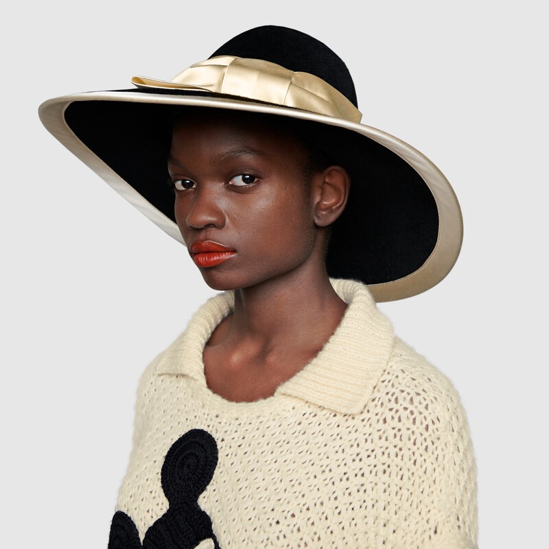 gucci felt wide brim hat