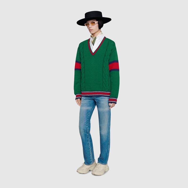 gucci v neck sweater