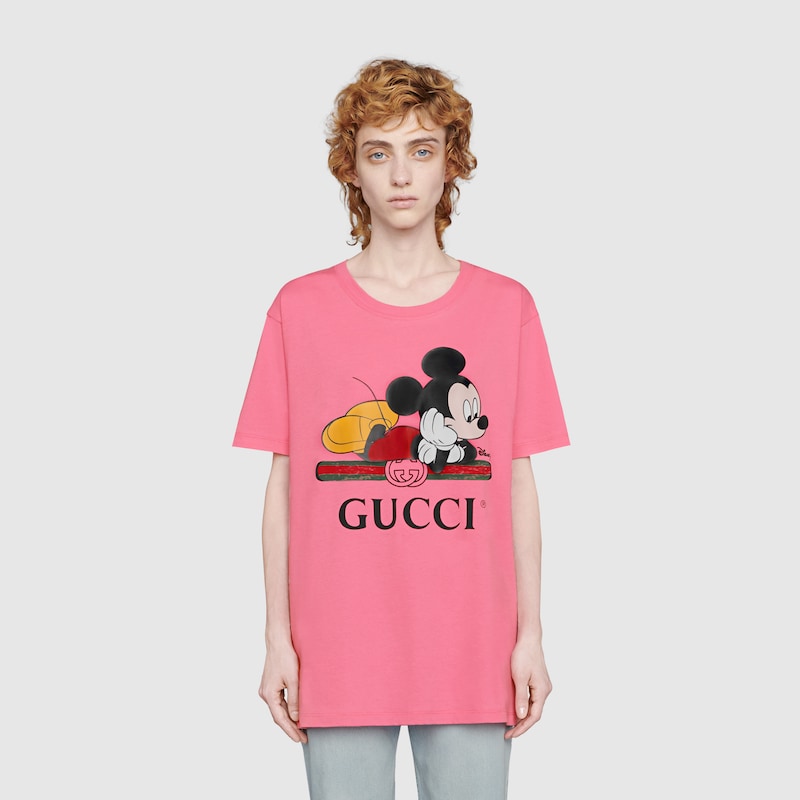 Disney ディズニー X Gucci オーバーサイズ Tシャツピンク コットン Gucci Jp
