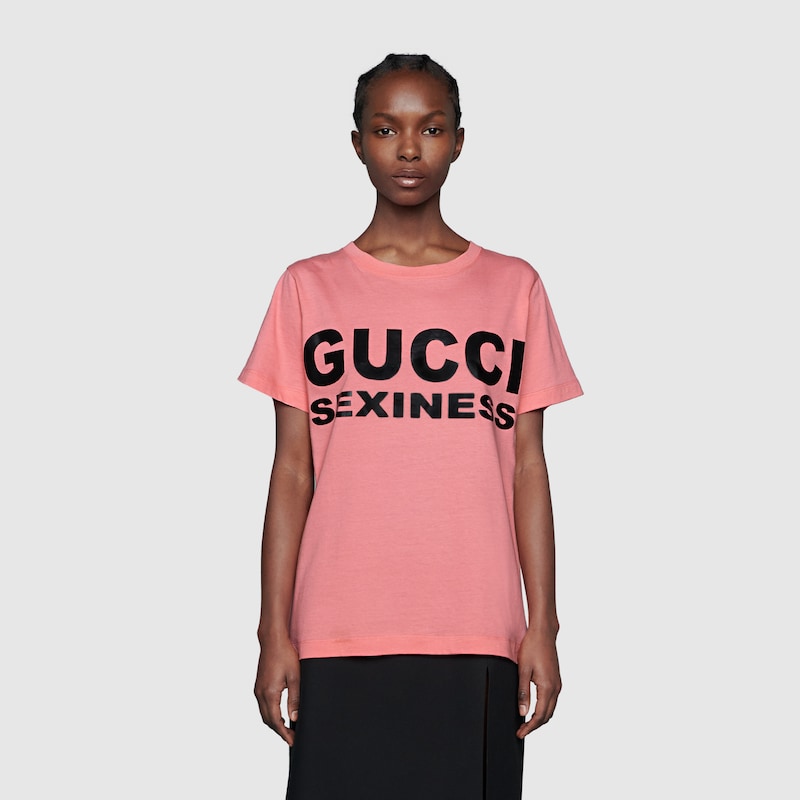 womens pink gucci t shirt