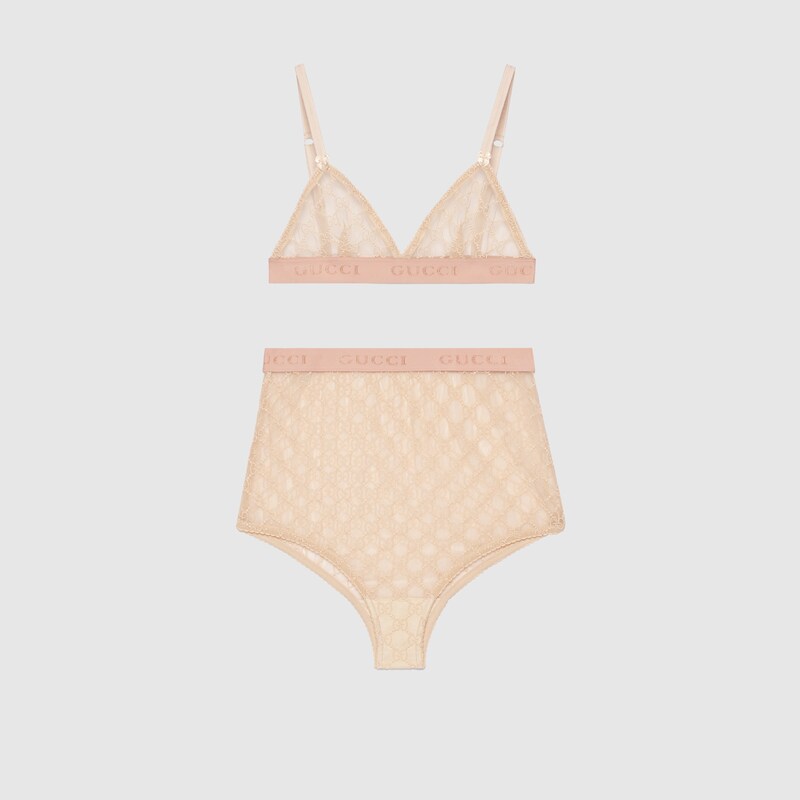 Set lingerie in tulle GG in GG avorio | GUCCI® Italia
