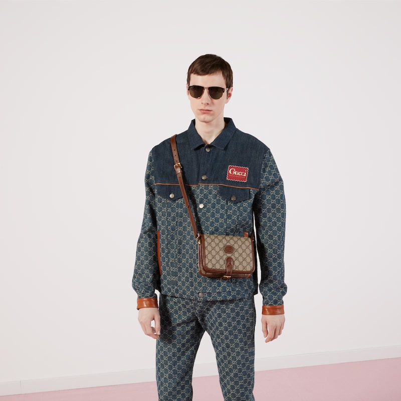 GUCCI SCARPE DA uomo sneaker oversize Rhyton in pelle con stampa web 523535  EUR 561,00 - PicClick FR