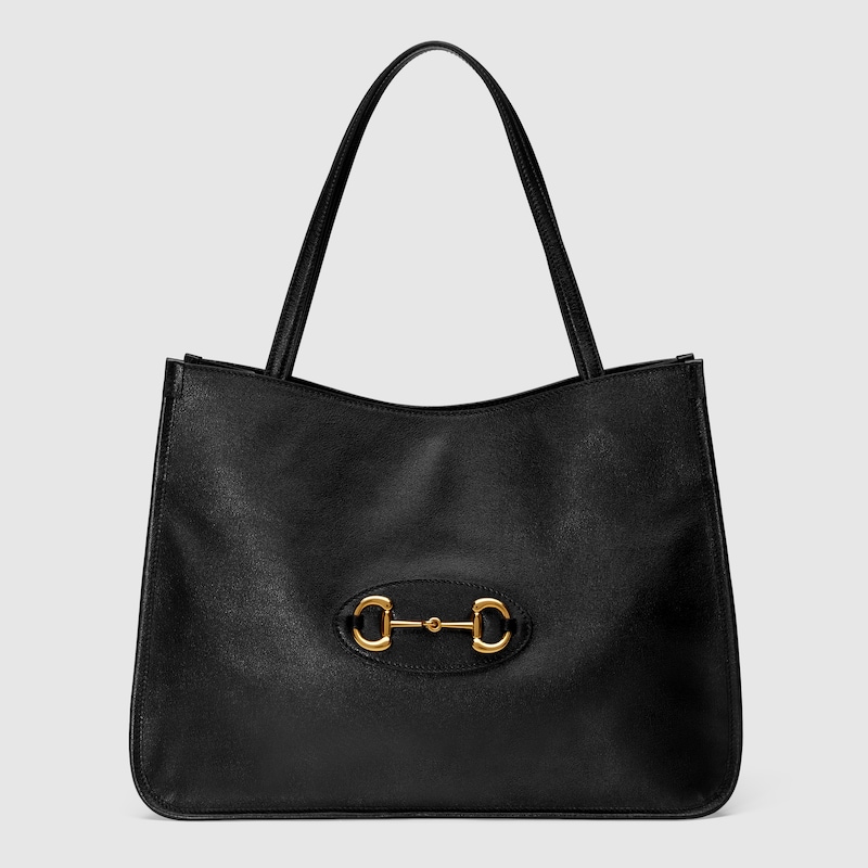 Gucci Horsebit 1955 tote bag in black leather | GUCCI® UK