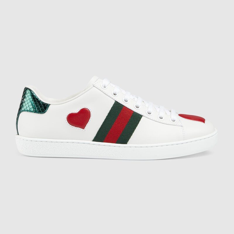Sneaker Ace donna ricamata in pelle bianca | GUCCI® Italia