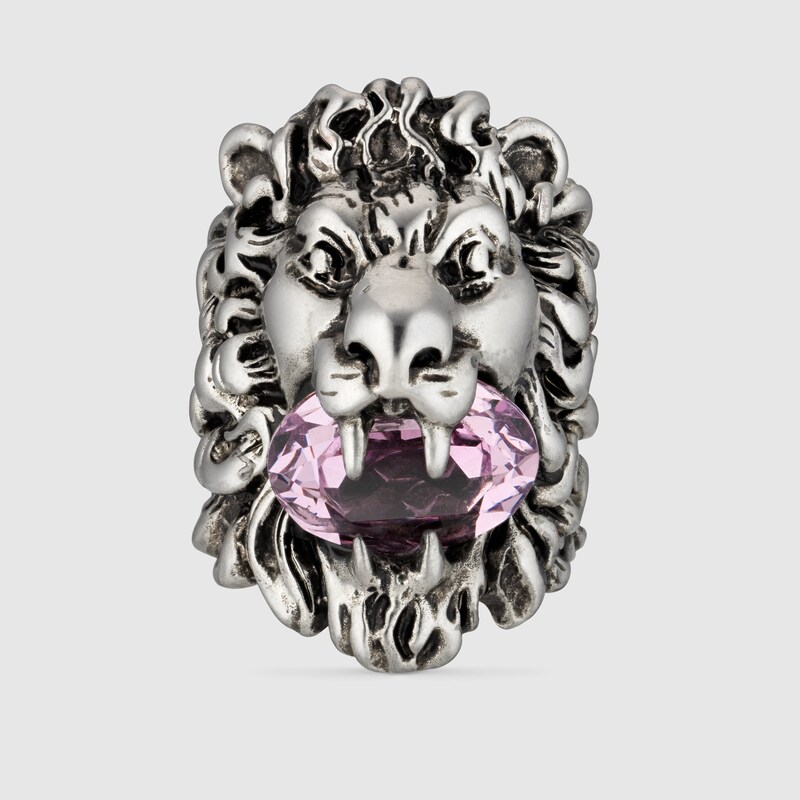 gucci lion ring pearl