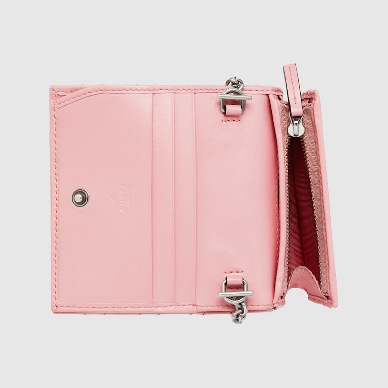 gg marmont card case dusty pink