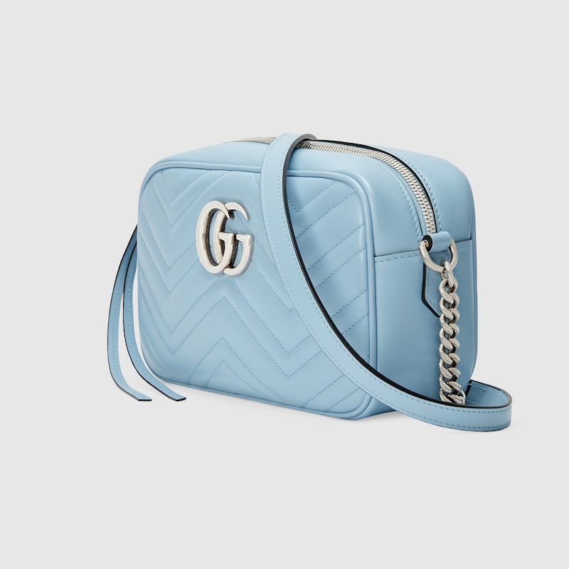 fiktiv salgsplan Diktat GG Marmont small shoulder bag in pastel blue leather | GUCCI® US