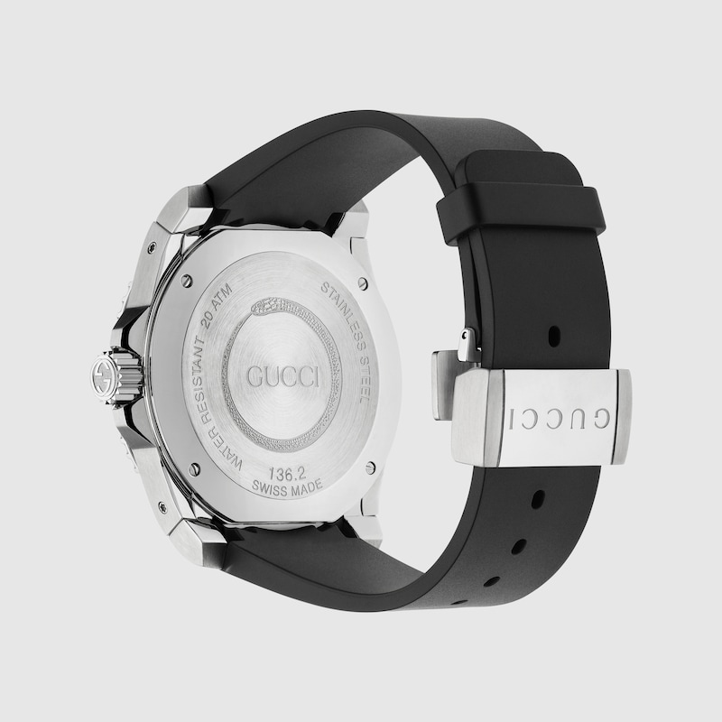 Часы Gucci Dive, 45 мм inкаучук черного 