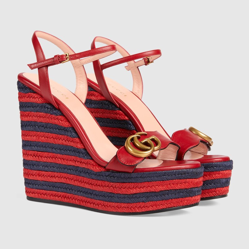 red espadrille sandals