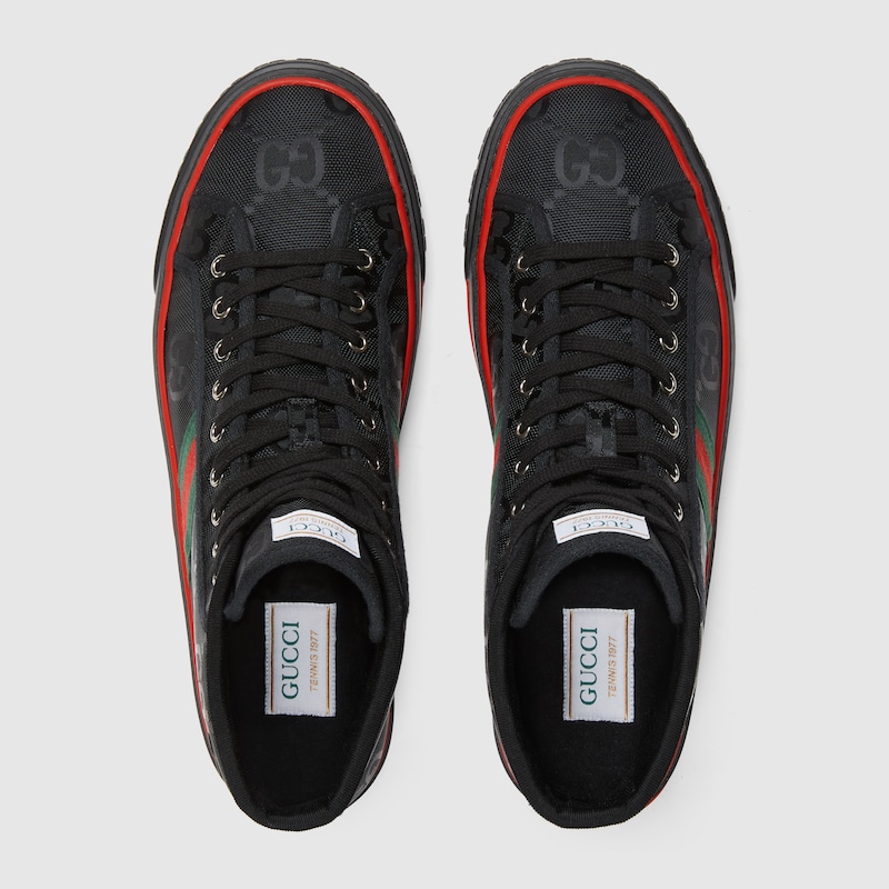 Zapatilla caña alta Gucci Off The Grid hombre en ECONYL® con GG negro |  GUCCI® ES