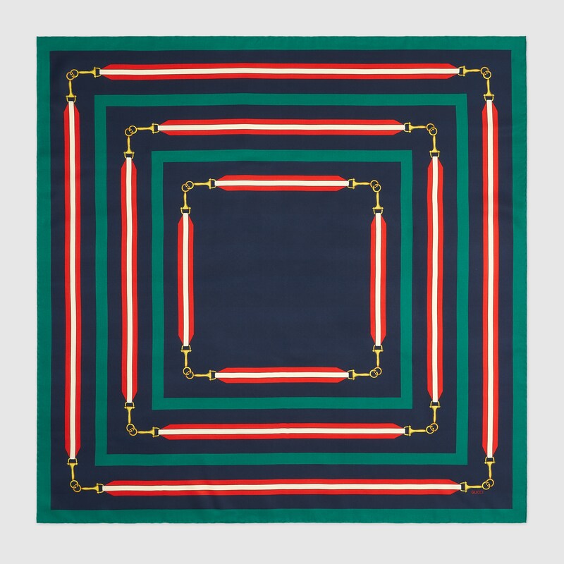 Gucci horsebit silk scarf Clearance