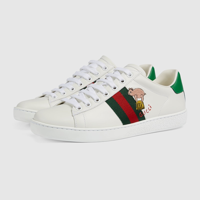 Sneaker Ace donna con gattino in pelle bianca | GUCCI® Italia