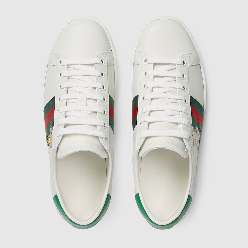 Sneaker Ace donna con gattino in pelle bianca | GUCCI® Italia
