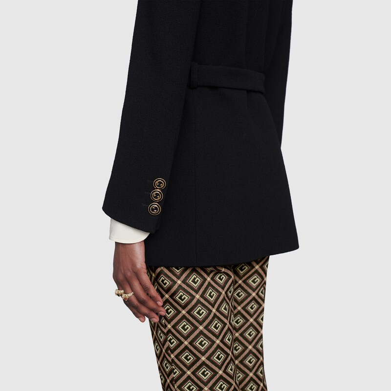 Wool sablé jacket in black | GUCCI® US Wool sablé jacket in black | GUCCI® US