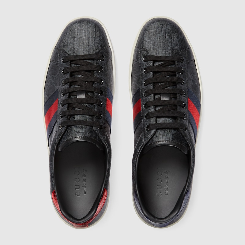 gucci ace black trainers