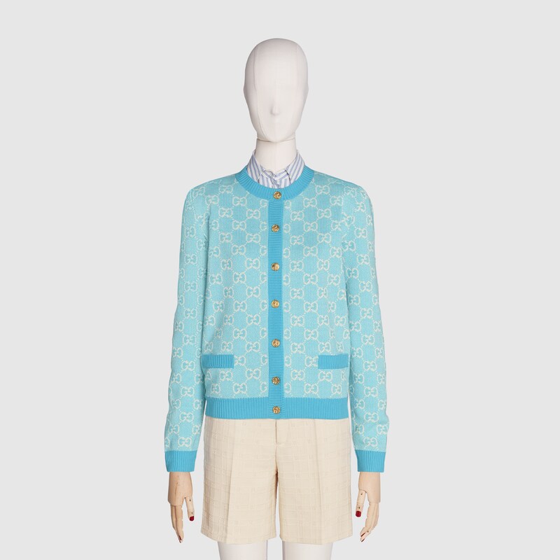 blue gucci cardigan