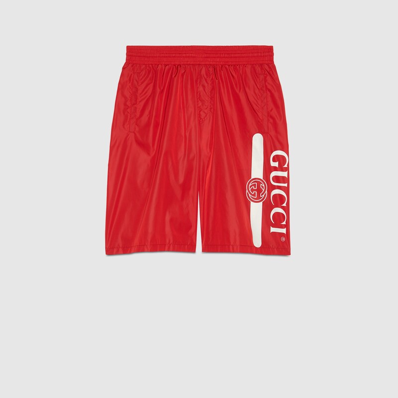 gucci red swim shorts