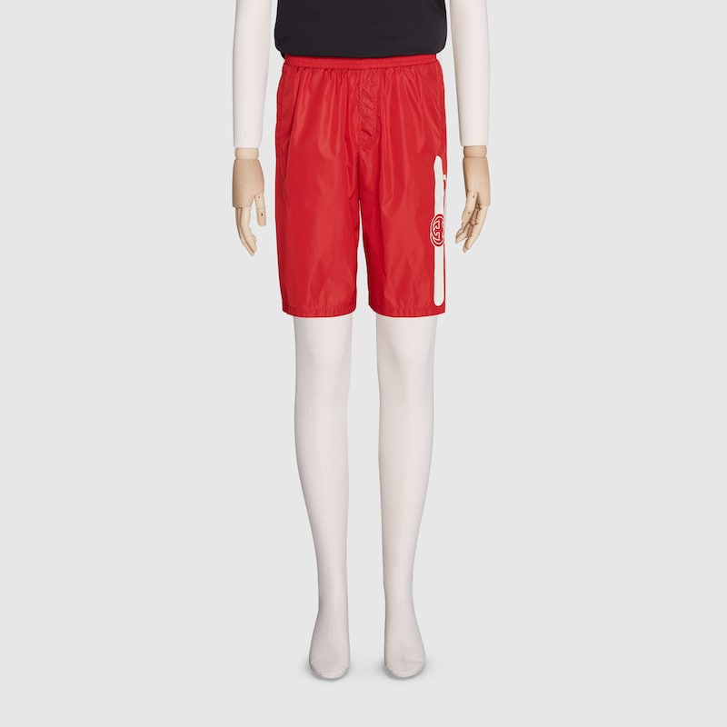 red gucci swim shorts