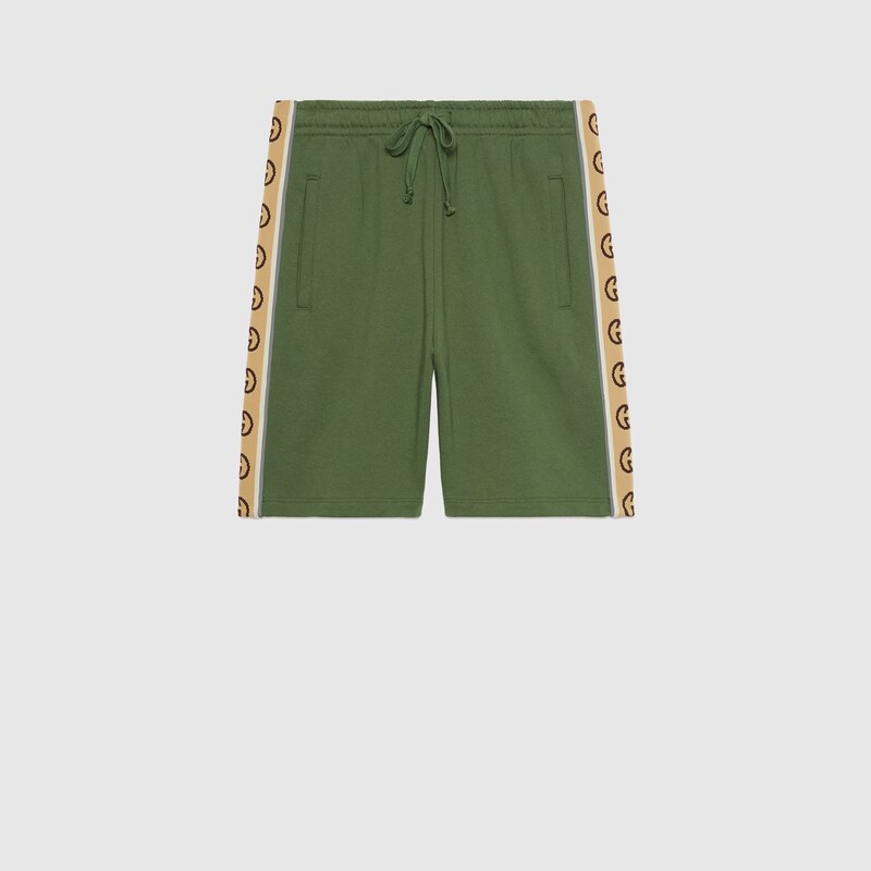 Cotton Jersey Shorts In Green | GUCCI® US