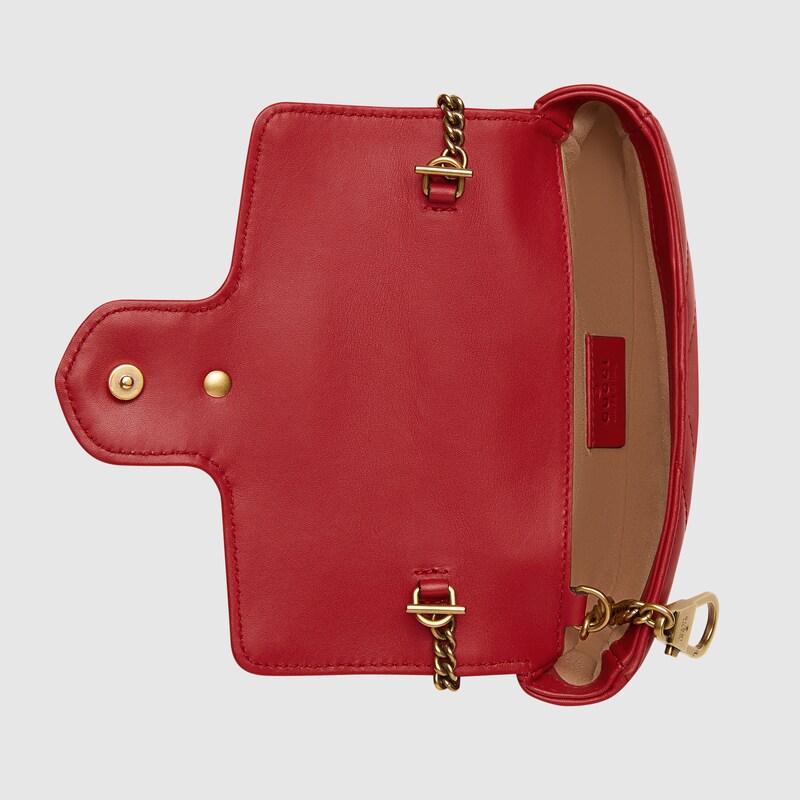 gg marmont matelassé mini bag red